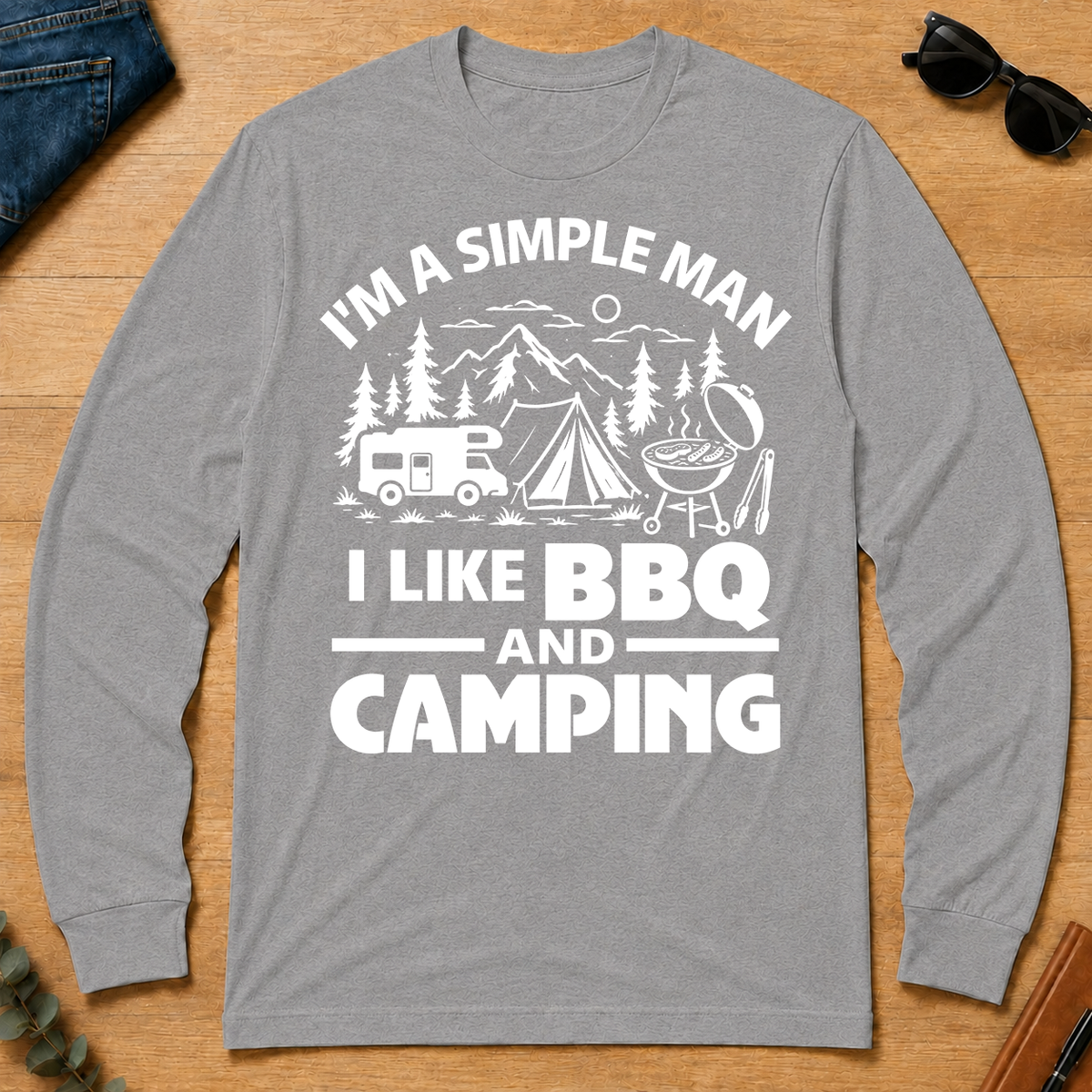 I Like BBQ And Camping - sport-grey - LST2D-SportGrey