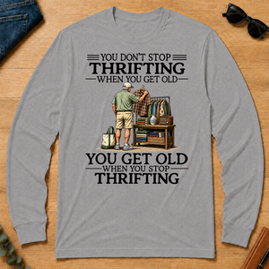 Don't Stop Thrifting Vintage Art - sport-grey - LST2D-SportGrey