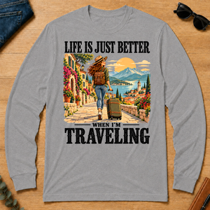 Life Is Just Better When I'm Traveling - sport-grey - LST2D-SportGrey
