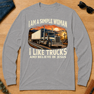 I Am Simple Woman I Like Trucks - sport-grey - LST2D-SportGrey
