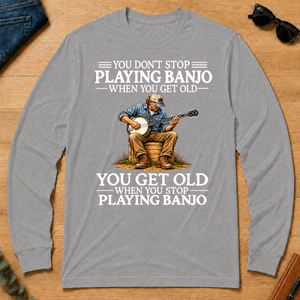 Old Man Don't Stop Playing Banjo - sport-grey - LST2D-SportGrey