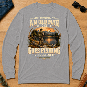 An Old Man Goes Fishing In 70s - sport-grey - LST2D-SportGrey