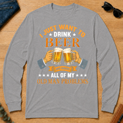 Vintage I Just Want To Drink Beer - sport-grey - LST2D-SportGrey