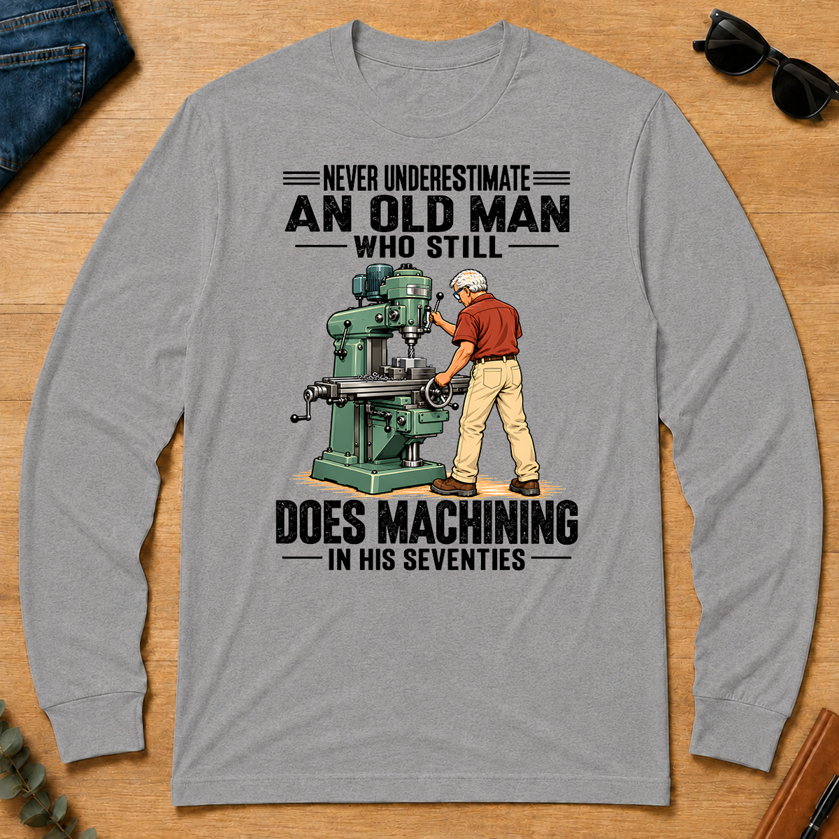 An Old Man Still Does Machining In His 70s - sport-grey - LST2D-SportGrey