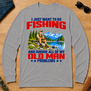 I Just Want To Go Fishing Art - sport-grey - LST2D-SportGrey