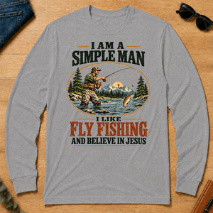 I Like Fly Fishing And Believe In Jesus - sport-grey - LST2D-SportGrey