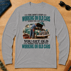 Working On Old Cars You Get Old When You Stop - sport-grey - LST2D-SportGrey