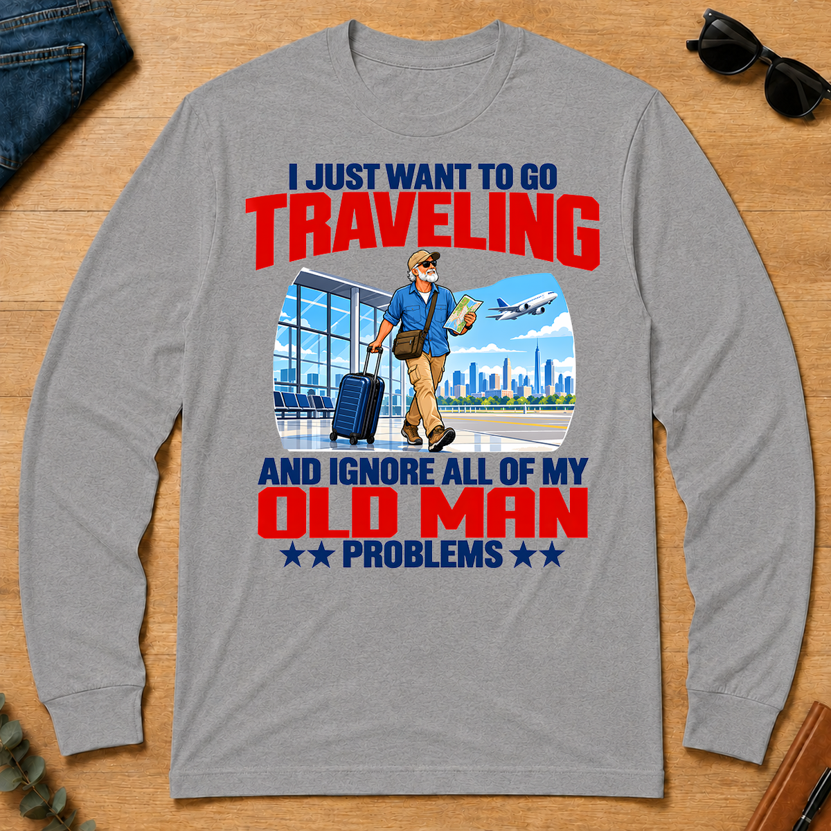 I Just Want To Go Traveling - sport-grey - LST2D-SportGrey