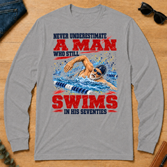 A Man Still Swims In His 70s - sport-grey - LST2D-SportGrey