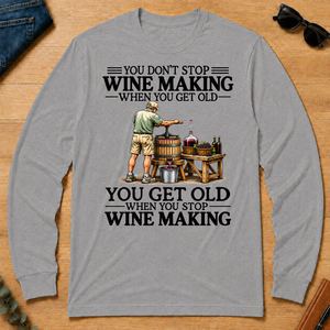 Don't Stop Wine Making Vintage Art - sport-grey - LST2D-SportGrey