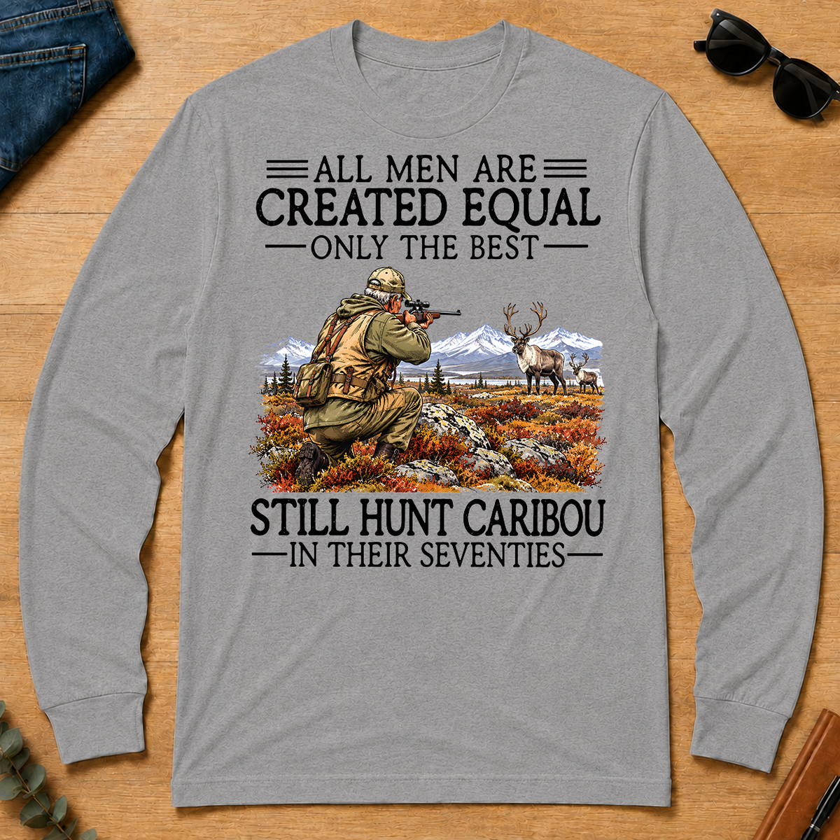 All Men Are Created Equal Caribou Hunting 70s - sport-grey - LST2D-SportGrey
