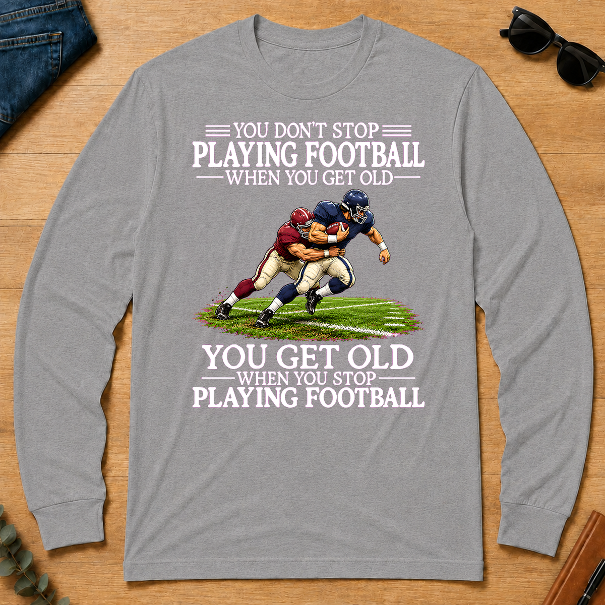 Old Man Don't Stop Football - sport-grey - LST2D-SportGrey