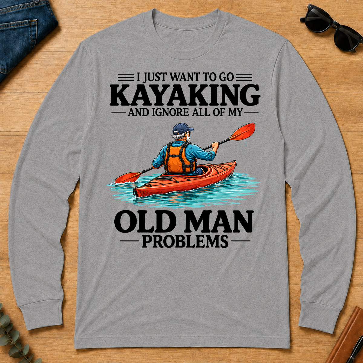 I Just Want To Go Kayaking - sport-grey - LST2D-SportGrey
