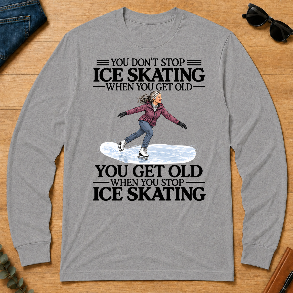 Don't Stop Ice Skating - sport-grey - LST2D-SportGrey