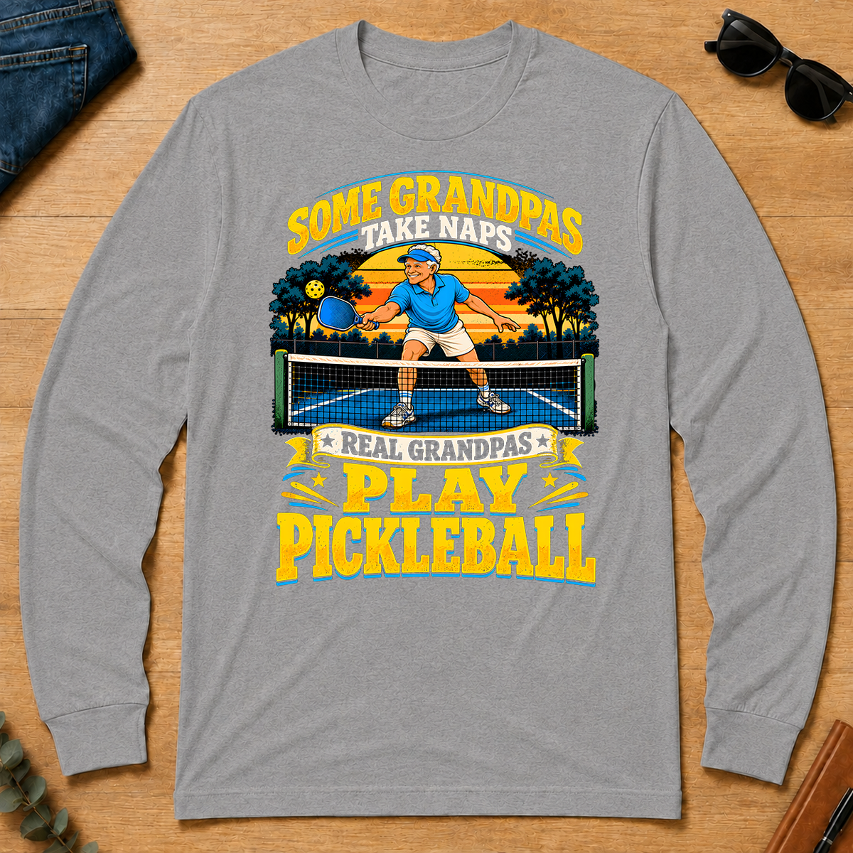 Real Grandpas Play Pickleball - sport-grey - LST2D-SportGrey