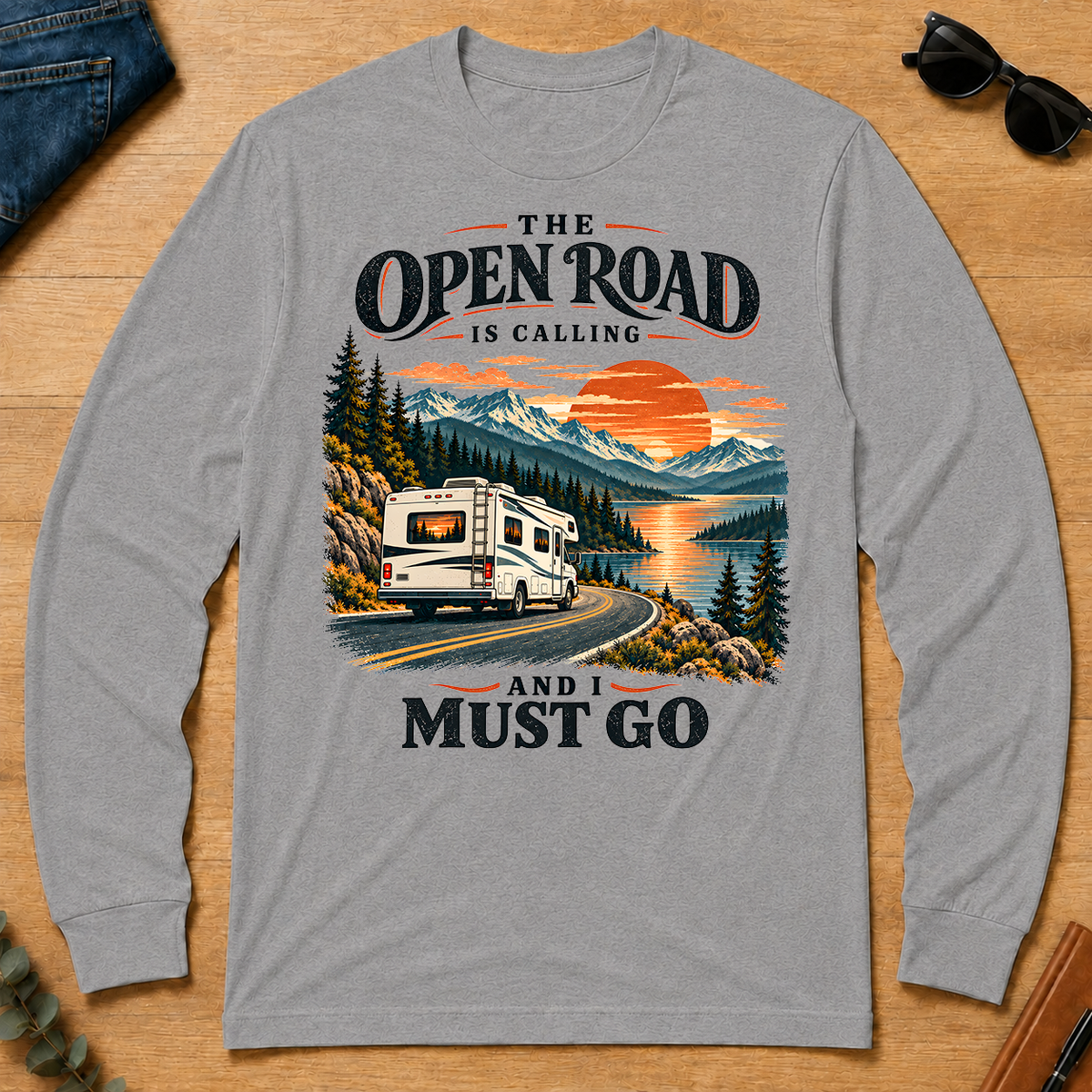Traveling The Open Road Is Calling And I Must Go - sport-grey - LST2D-SportGrey