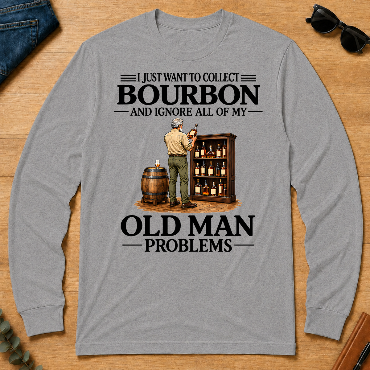 I Just Want To Collect Bourbon - sport-grey - LST2D-SportGrey