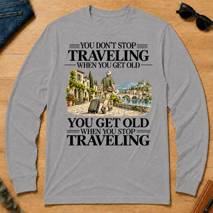 Don't Stop Traveling Vintage Art - sport-grey - LST2D-SportGrey