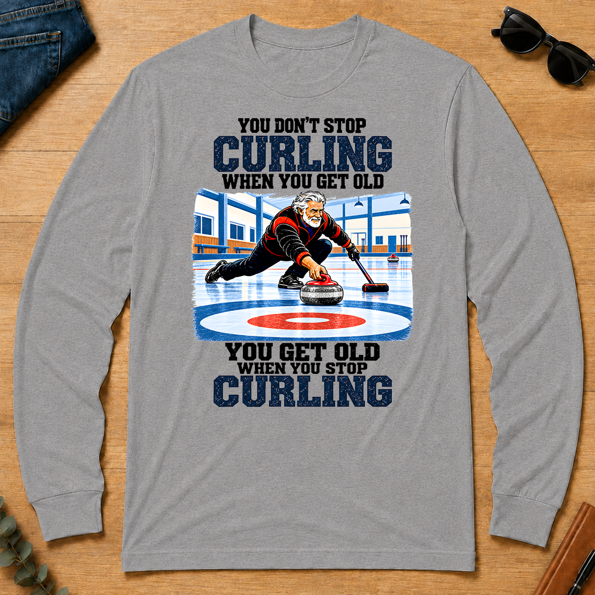 You Get Old When You Stop Curling - sport-grey - LST2D-SportGrey