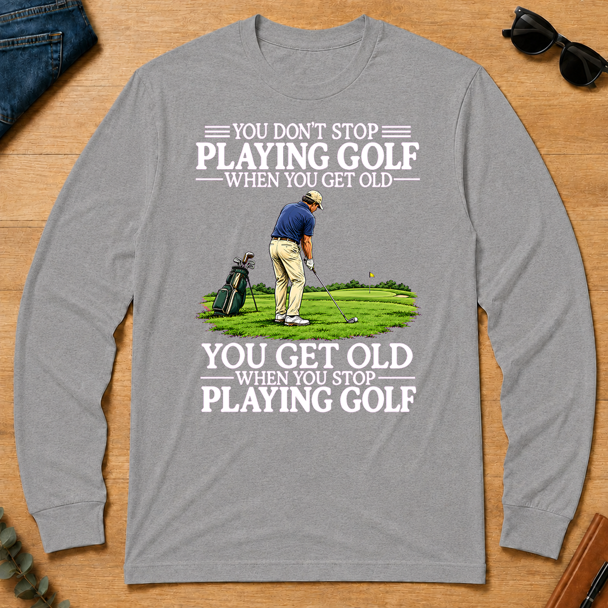 Old Man Don't Stop Golf - sport-grey - LST2D-SportGrey