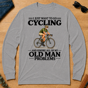 I Just Want To Go Cycling Vintage - sport-grey - LST2D-SportGrey