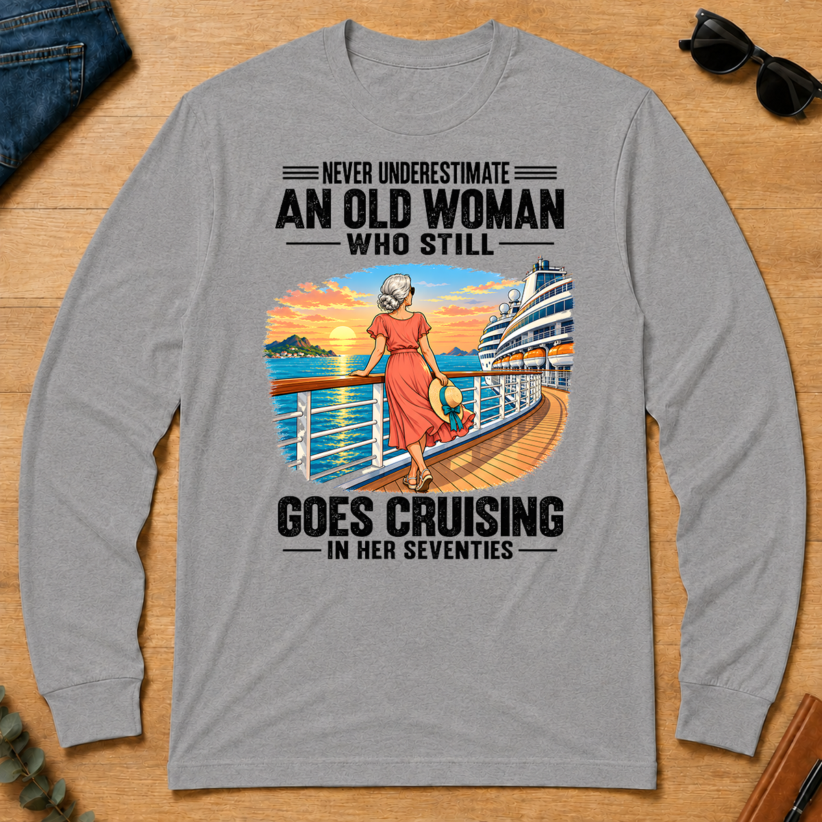 An Old Woman Still Goes Cruising In Her 70s - sport-grey - LST2D-SportGrey