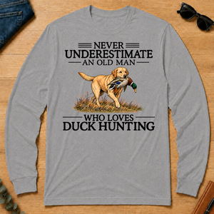 Never Underestimate An Old Man Who Loves Duck Hunting Art - sport-grey - LST2D-SportGrey