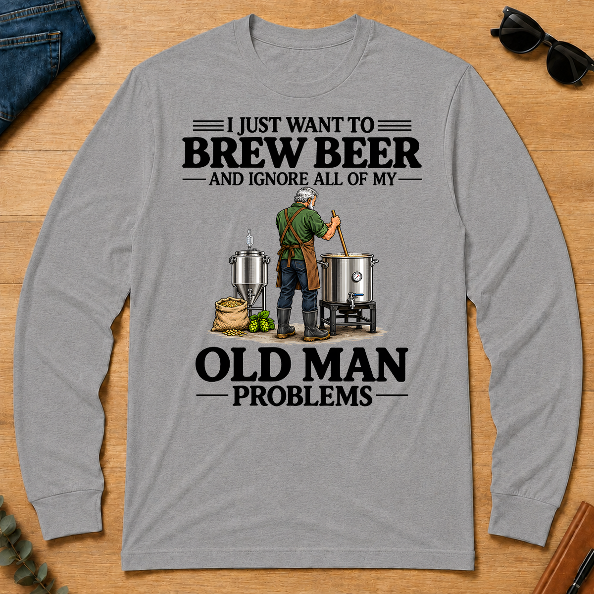 I Just Want To Brew Beer - sport-grey - LST2D-SportGrey