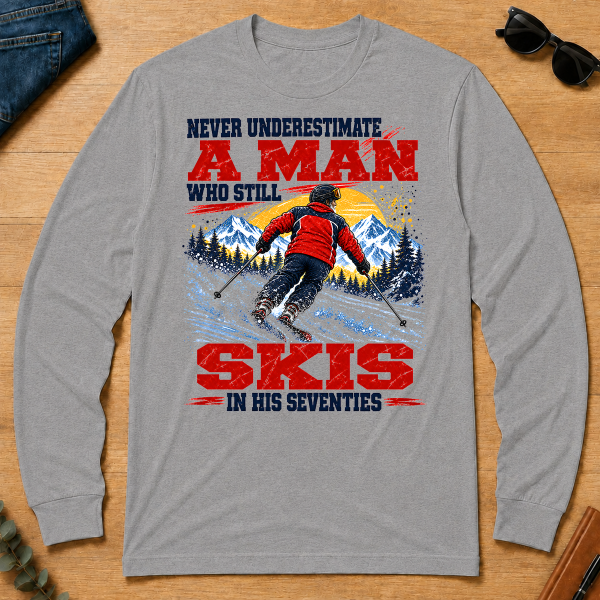 A Man Still Skis In His 70s - sport-grey - LST2D-SportGrey