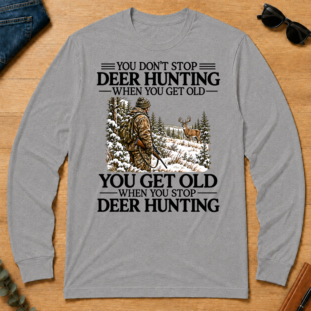 Don't Stop Deer Hunting Man Snow - sport-grey - LST2D-SportGrey