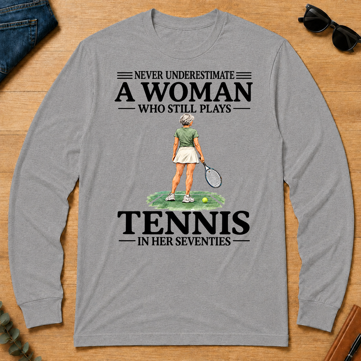 A Woman Still Plays Tennis In Her Seventies - sport-grey - LST2D-SportGrey