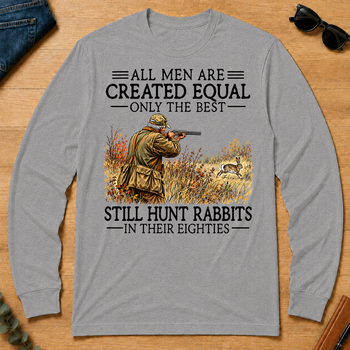 All Men Are Created Equal Rabbit Hunting 80s - sport-grey - LST2D-SportGrey