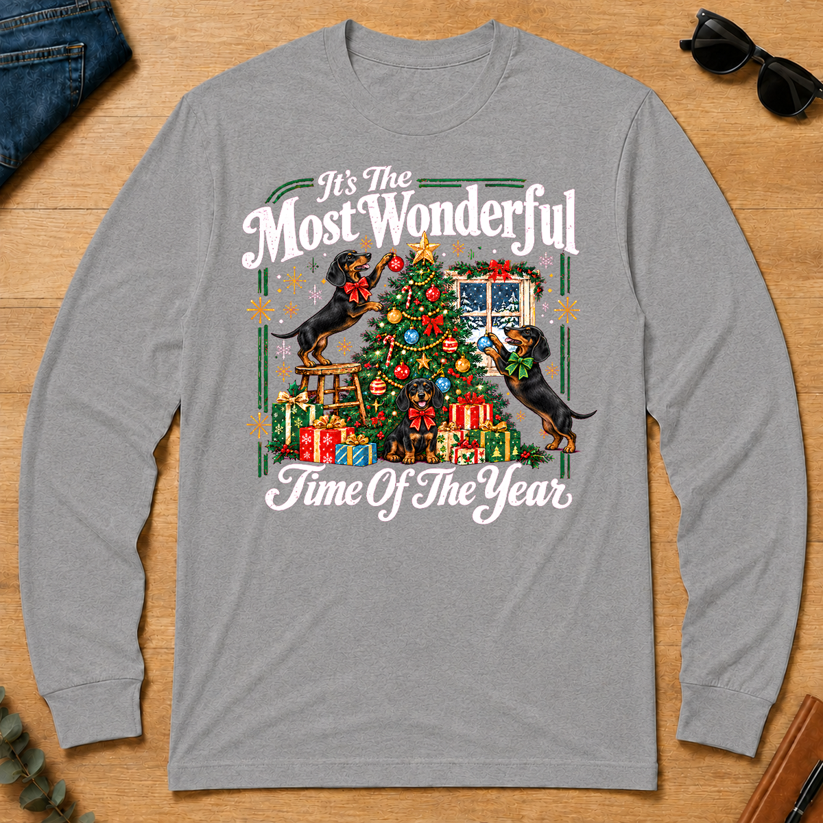 Wonderful Christmas Dachshund - sport-grey - LST2D-SportGrey