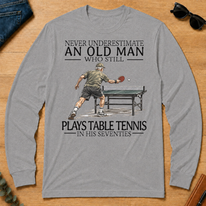 An Old Man Who Still Plays Table Tennis In His Seventies - sport-grey - LST2D-SportGrey