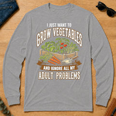 Vintage I Just Want To Grow Vegetables - sport-grey - LST2D-SportGrey
