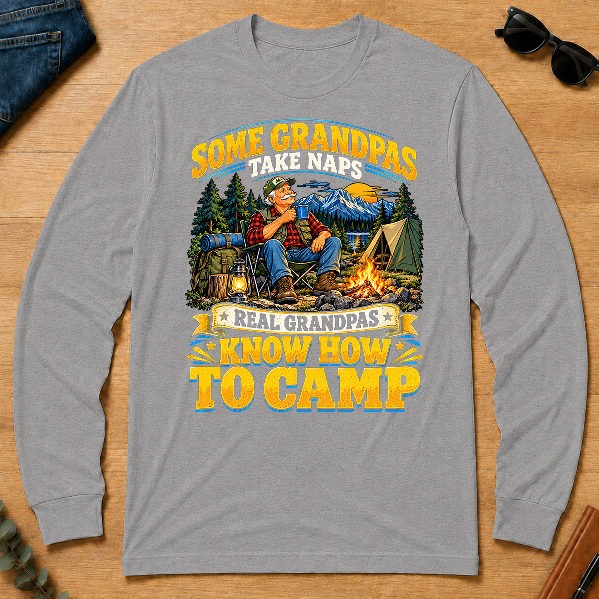 Real Grandpas Know How To Camp - sport-grey - LST2D-SportGrey