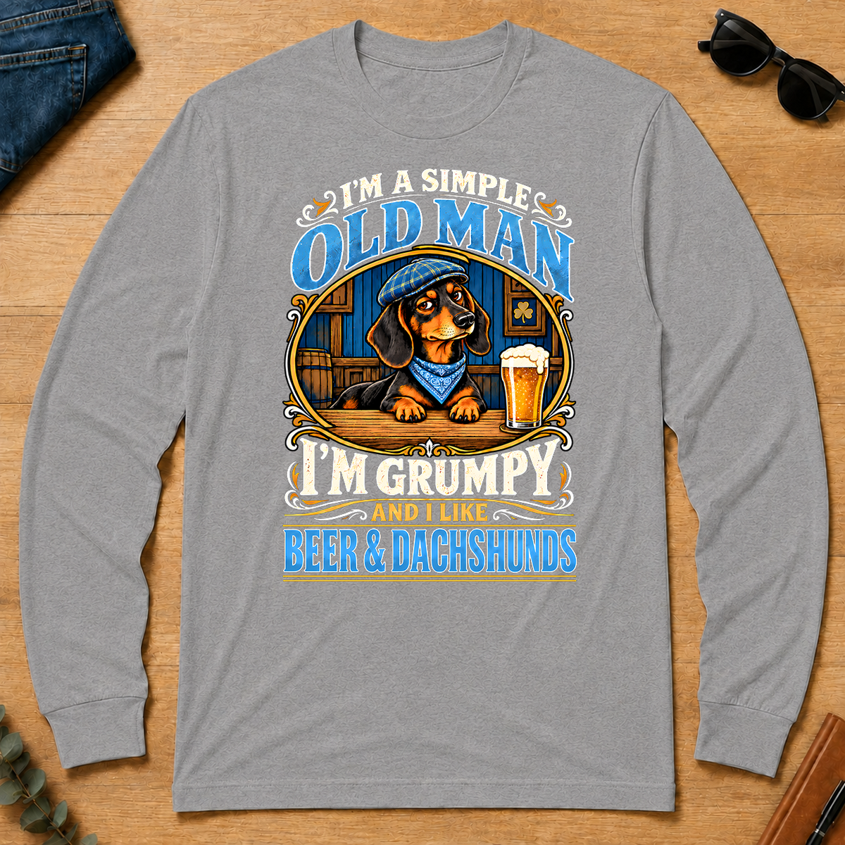 Funny I Like Beer & Dachshunds - sport-grey - LST2D-SportGrey