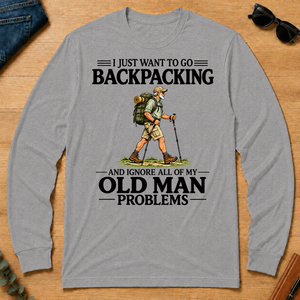 I Just Want To Go Backpacking Vintage - sport-grey - LST2D-SportGrey