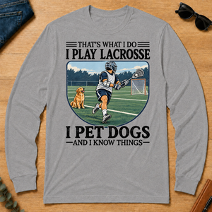I Play Lacrosse And I Pet Dog - sport-grey - LST2D-SportGrey