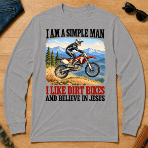 I Like Dirt Bikes And Believe In Jesus - sport-grey - LST2D-SportGrey
