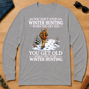 Old Man Don't Stop Winter Hunting - sport-grey - LST2D-SportGrey