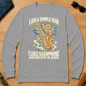 I Like Saxophone & Believe In Jesus - sport-grey - LST2D-SportGrey