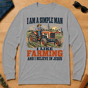 I Like Farming And Believe In Jesus - sport-grey - LST2D-SportGrey