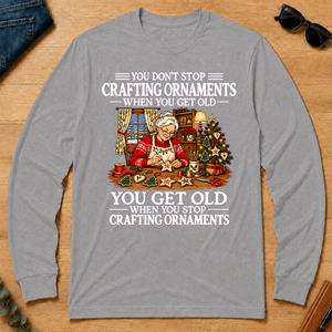 Old Woman Don't Stop Crafting Ornaments - sport-grey - LST2D-SportGrey