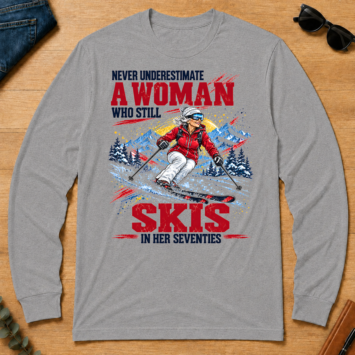 A Woman Still Skis In Her 70s - sport-grey - LST2D-SportGrey