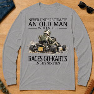 An Old Man Who Still Races Go-Karts In His Sixties - sport-grey - LST2D-SportGrey