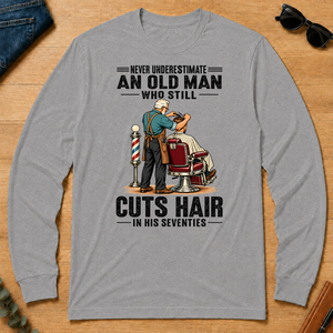 An Old Man Still Cuts Hair In His 70s - sport-grey - LST2D-SportGrey