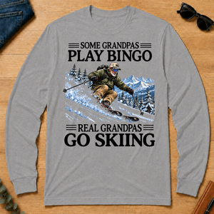 Some Grandpas Play Bingo Real Grandpas Go Skiing - sport-grey - LST2D-SportGrey