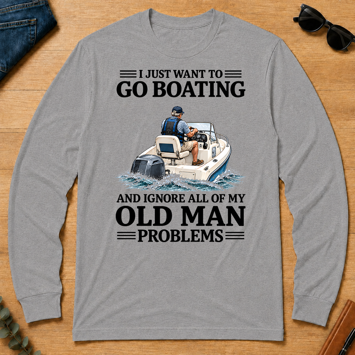I Just Want To Go Boating - sport-grey - LST2D-SportGrey