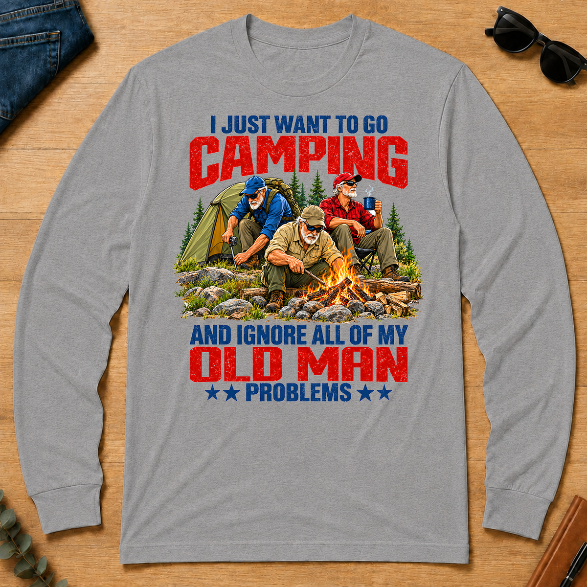 I Just Want To Go Camping - sport-grey - LST2D-SportGrey